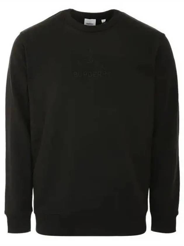 Logo embroidered cotton black sweatshirt 271706 - BURBERRY - BALAAN 1