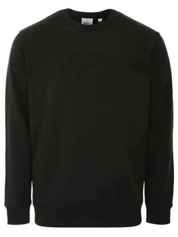 Logo embroidered cotton black sweatshirt 271706 - BURBERRY - BALAAN 1