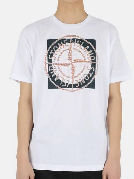 Compass Logo Printing Short Sleeve T-Shirt White - STONE ISLAND - BALAAN.