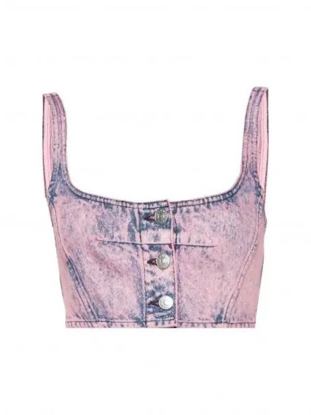 Bleached Denim Cropped Sleeveless Purple - MARNI - BALAAN 2