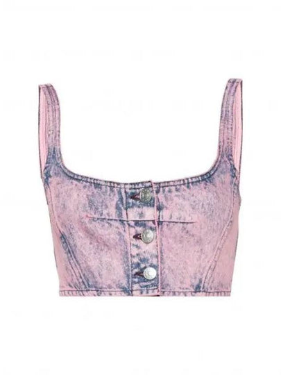 Bleached Denim Cropped Sleeveless Purple - MARNI - BALAAN 2