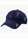 All-Over Motif Embroidery Ball Cap Navy - POLO RALPH LAUREN - BALAAN 2