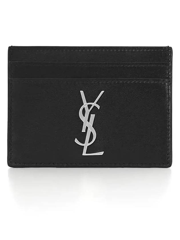 Monogram Card Case in Smooth Leather Black - SAINT LAURENT - BALAAN 6