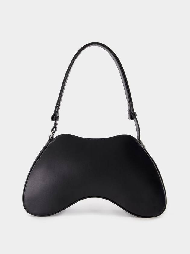 Play Semi Gloss Leather Shoulder Bag Black - DIESEL - BALAAN 4