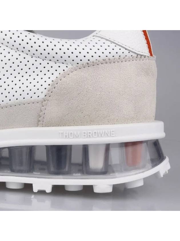 Women Vitello Calf Tech Runner Clear Sole Low Top Sneakers White - THOM BROWNE - BALAAN 4