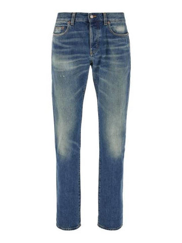 Slim-Fit Cotton Jeans Deauville Beach Blue - SAINT LAURENT - BALAAN 1