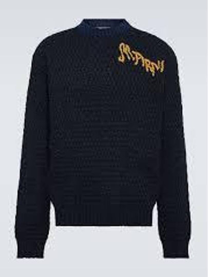 Maxi-Dot Mohair Logo Crew Neck Knit Top Black - MARNI - BALAAN 2