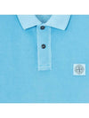 Men's Logo Patch Cotton Short Sleeve Polo Shirt Blue - STONE ISLAND - BALAAN 5