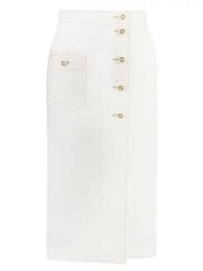 Women's Cotton Long A-Line Skirt White - GUCCI - BALAAN 2