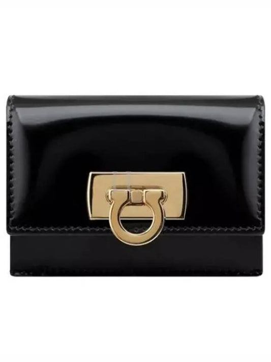 Women’s Gancini Card Wallet Black - SALVATORE FERRAGAMO - BALAAN 2