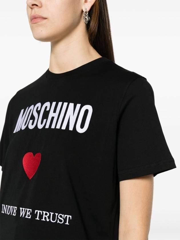 Short Sleeve T-Shirt J070305412555 Black - MOSCHINO - BALAAN 5