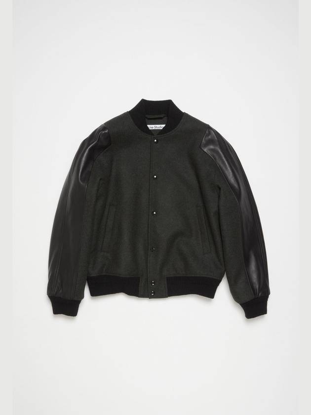 Logo Patch Bomber Jacket Dark Grey Melange - ACNE STUDIOS - BALAAN 2