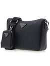 Triangle Logo Saffiano Leather Cross Bag Black - PRADA - BALAAN 3