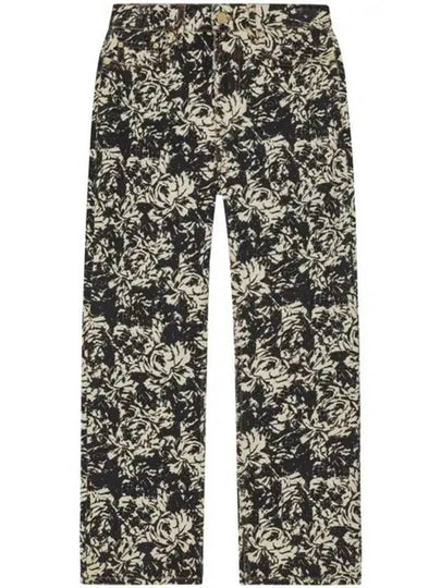 Floral Print VeGGie Cropped Straight Jeans - GANNI - BALAAN 2