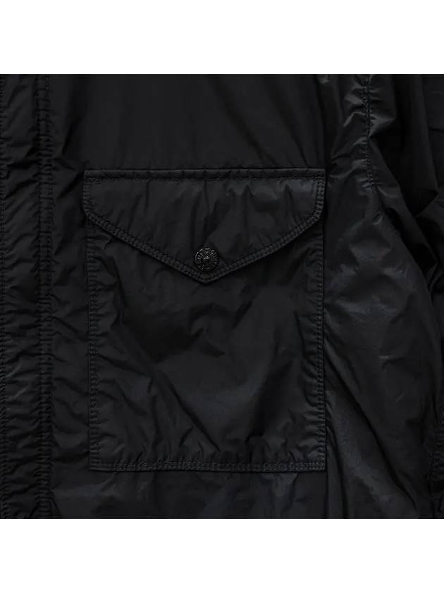 Logo Patch Zip Up Jacket Black - STONE ISLAND - BALAAN 4