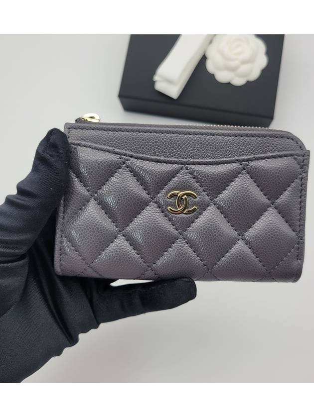 Classic zipper card wallet holder gray AP3179 - CHANEL - BALAAN 7