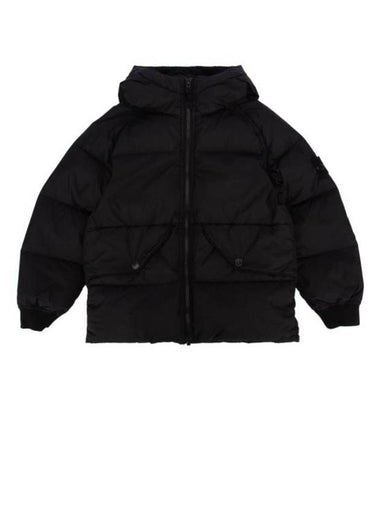 Kids Wappen Patch Hooded Padding Black - STONE ISLAND - BALAAN 1