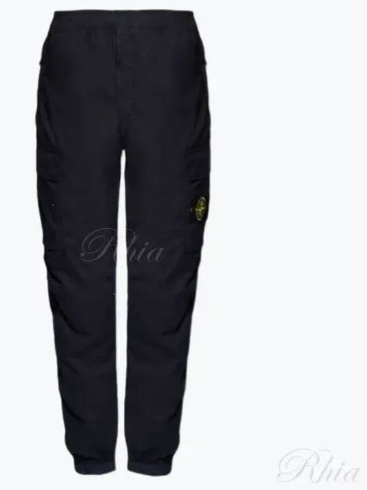 Stretch Cotton Tela Paracadute Cargo Straight Pants Navy Blue - STONE ISLAND - BALAAN 2