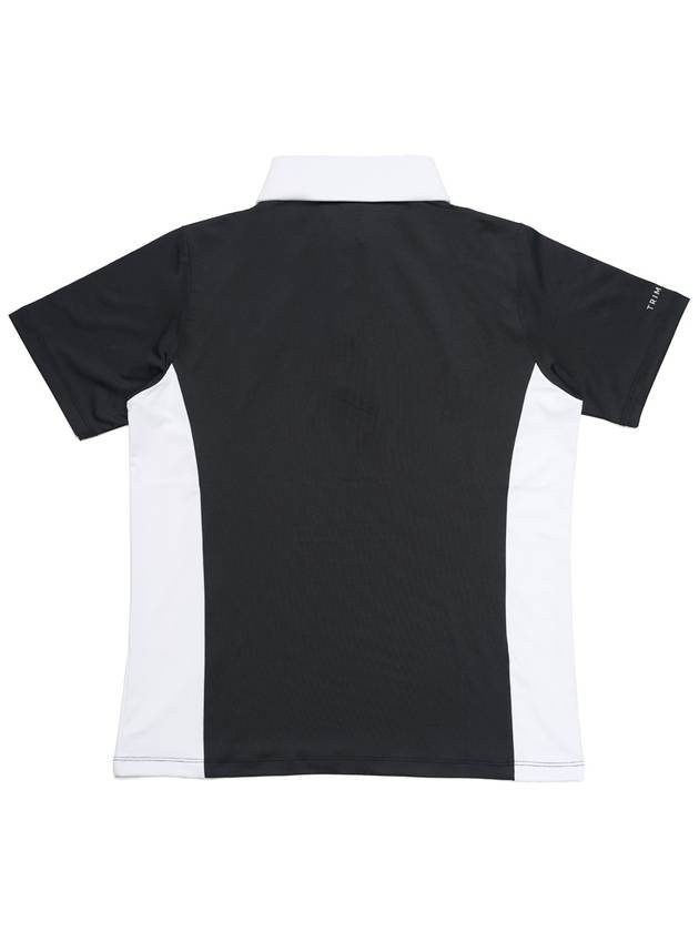 Color block polo short sleeve tee BLACK - TRIMERE - BALAAN 3