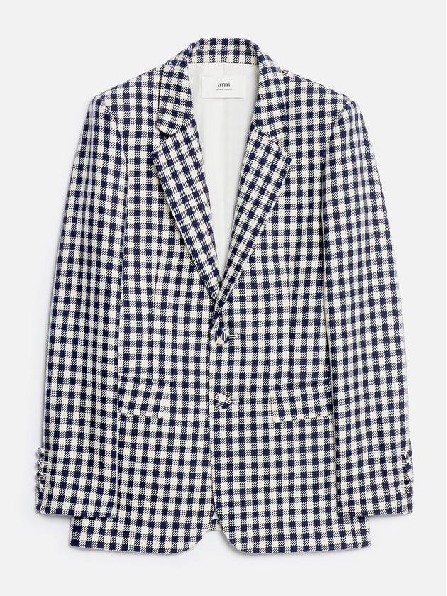 Two Button Blazer Jacket Blue Natural White - AMI - BALAAN 2