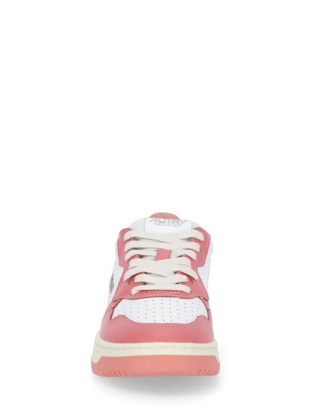 Pink And White 'Medalist' Low Top Sneakers In Cow Leather - AUTRY - BALAAN 3