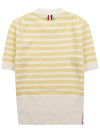 Striped jersey stitch short sleeve knit FKA413A Y8007 740 - THOM BROWNE - BALAAN 3