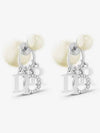 Tribales White Resin Pearls Crystals Earrings Silver - DIOR - BALAAN 4