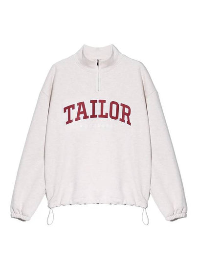 NVL Overfit Half Zip Up Sweatshirt Oatmeal - TAILOR STUDIO - BALAAN 2