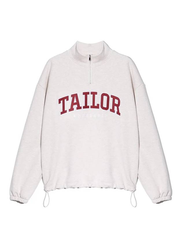 Envy Half Zip-Up Oversized Fit Sweatshirt Oatmeal - TAILOR STUDIO - BALAAN 2