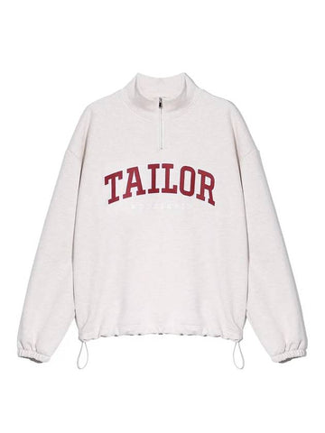 NVL Overfit Half Zip Up Sweatshirt Oatmeal - TAILOR STUDIO - BALAAN 1