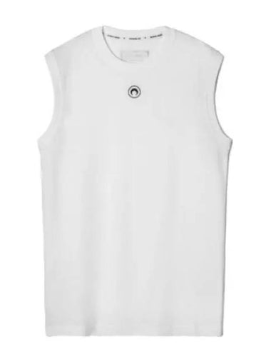 Marine Serre Organic Cotton Jersey Plain Tank Top White - MARINE SERRE - BALAAN 1