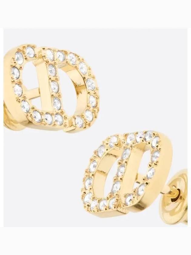 Petit CD Crystal Mini Stud Earrings Gold - DIOR - BALAAN 4