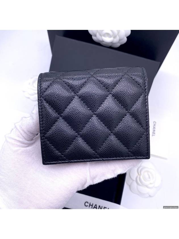 Small Flap Wallet Caviar Leather Black - CHANEL - BALAAN 5