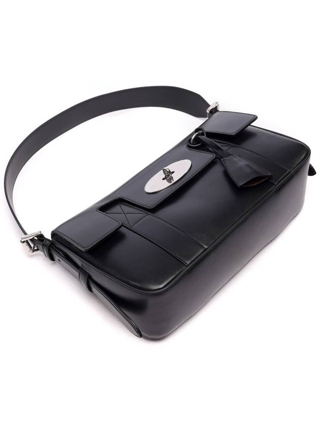 East West Bayswater Smooth Shiny Classic Calf Shoulder Bag Black - MULBERRY - BALAAN 6