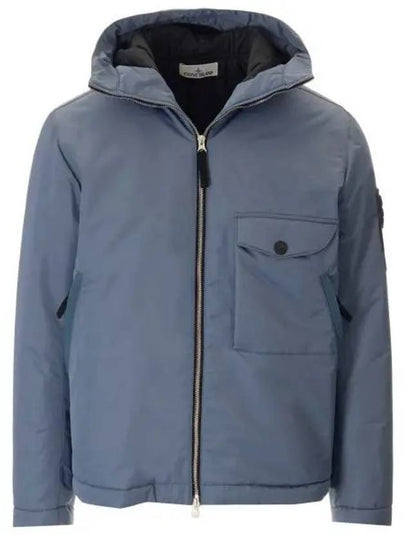 Men's Nylon Hooded Jacket Blue - STONE ISLAND - BALAAN 2