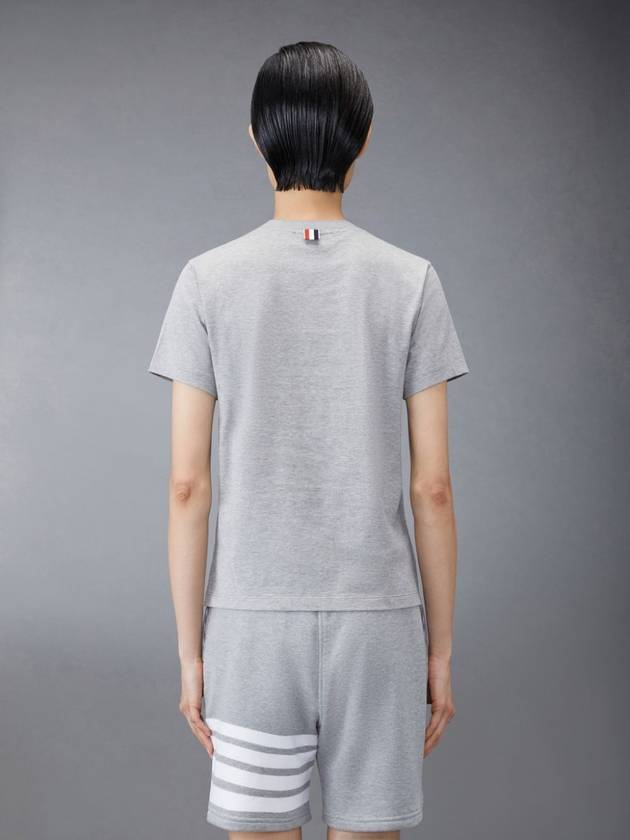 Logo Patch Lightweight Jersey Relaxed Fit Short Sleeve T-Shirt Grey - THOM BROWNE - BALAAN 3