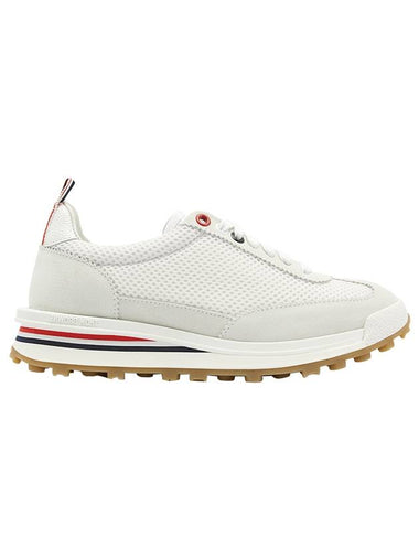 Thom Women Browne Nylon Tech Runner Low Top Sneakers Grey White - THOM BROWNE - BALAAN 1