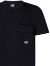 20/1 Jersey Flap Pocket Short Sleeve T-Shirt Black - CP COMPANY - BALAAN 5