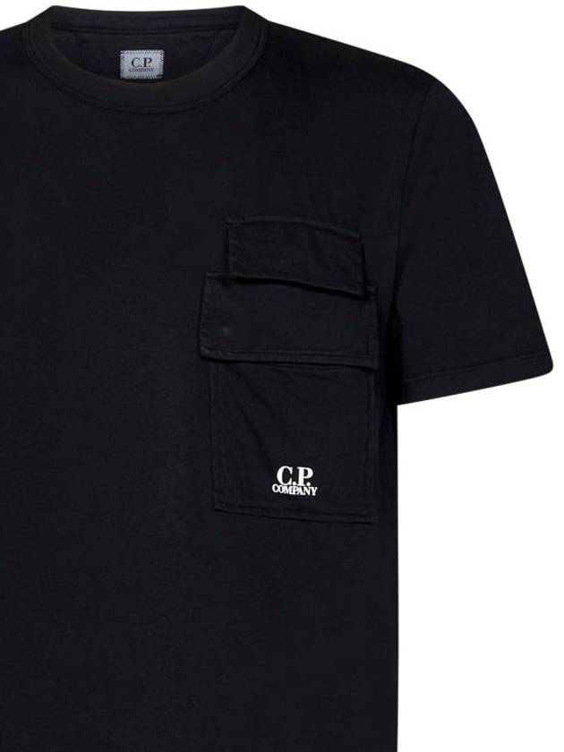 20/1 Jersey Flap Pocket Short Sleeve T-Shirt Black - CP COMPANY - BALAAN 5