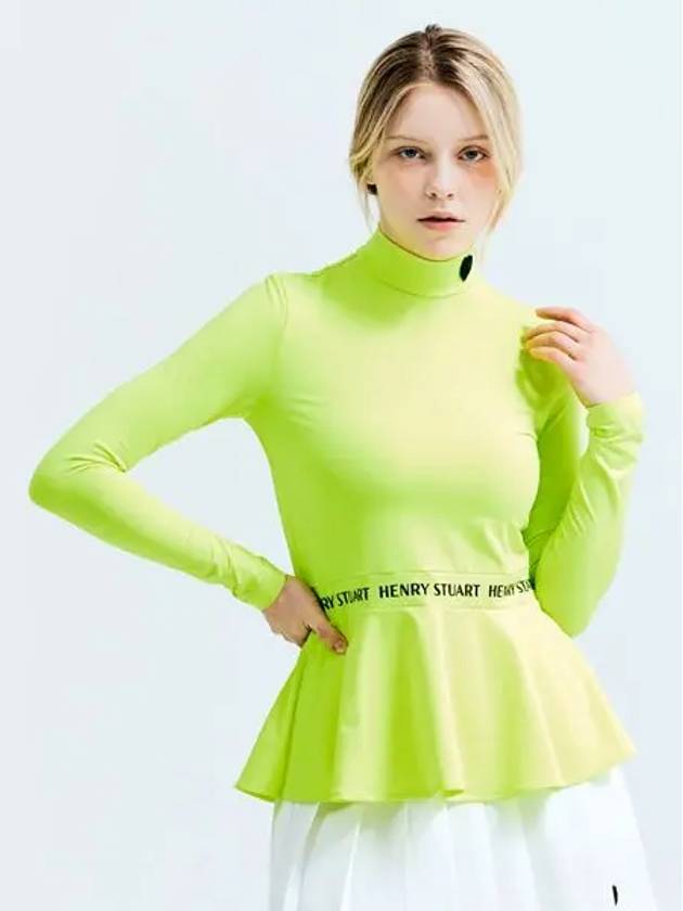 Golf Initial High Neck Long Sleeve T-Shirt Fluorescent Green - HENRY STUART - BALAAN 1