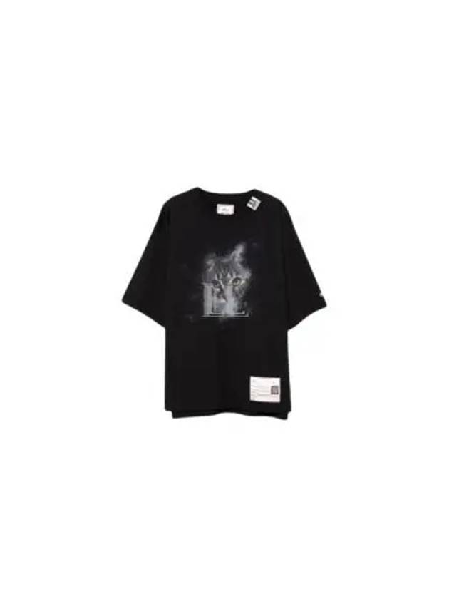 Cat Printed Short Sleeve T-Shirt Black - MAISON MIHARA YASUHIRO - BALAAN 2