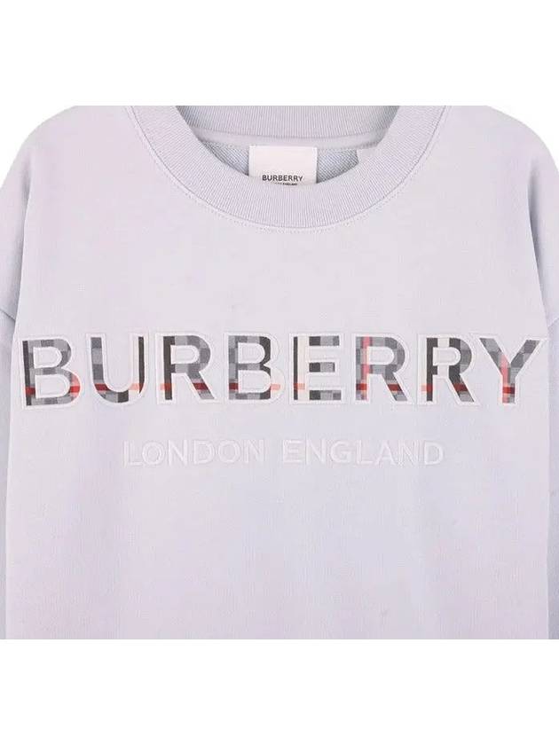 Kids Checkerboard Logo Print Sweatshirt Ice Blue - BURBERRY - BALAAN 4