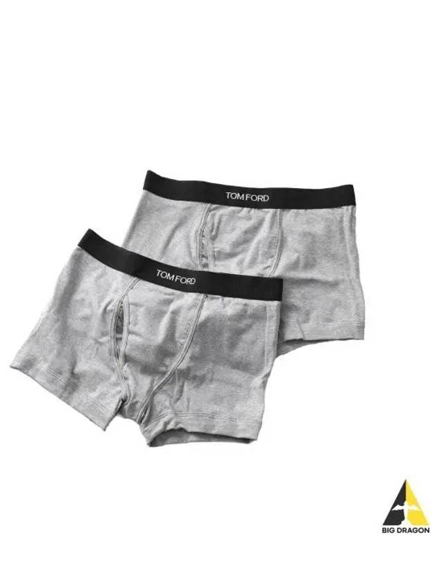 Men's Cotton Boxer Briefs Grey 2 Pack - TOM FORD - BALAAN 2