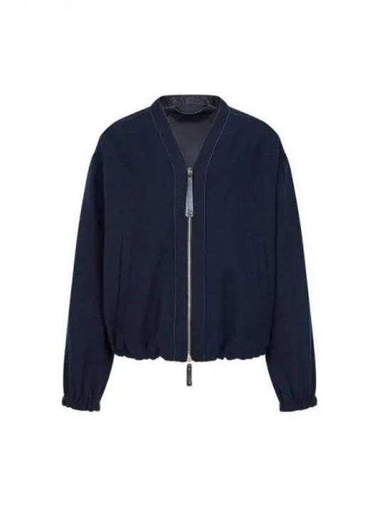 Women s V neck drawstring wool jacket navy 270480 - GIORGIO ARMANI - BALAAN 1