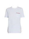 Striped Jersey Pocket Short Sleeve T-Shirt Light Blue White - THOM BROWNE - BALAAN 2