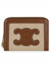 Compact Zipper Cuir Triomphe Textile Calfskin Coin Wallet Natural Tan - CELINE - BALAAN 2