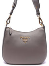 Vitello Pheonix Small Hobo Shoulder Bag Grey - PRADA - BALAAN 2