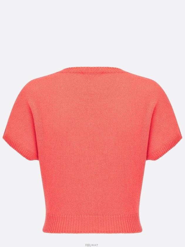Dioriviera short sleeve sweater coral cashmere knit - DIOR - BALAAN 3