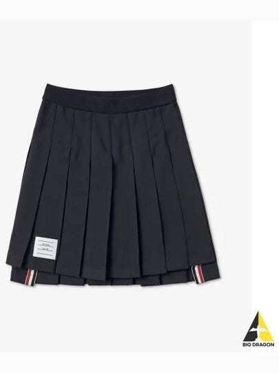 Women's Loopback Cotton Mini Pleated Skirt Navy - THOM BROWNE - BALAAN 2