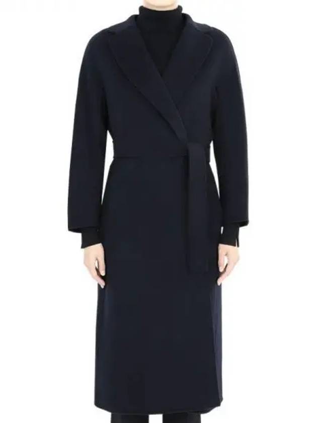 Women's Esturian Virgin Wool Single Coat Dark Blue - MAX MARA - BALAAN 2